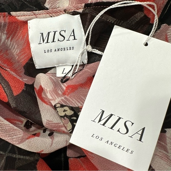 NWT MISA LOS ANGELES ROSALINA RUFFLED FLORAL PRINT GEORGETTE MINI DRESS - Picture 6 of 9